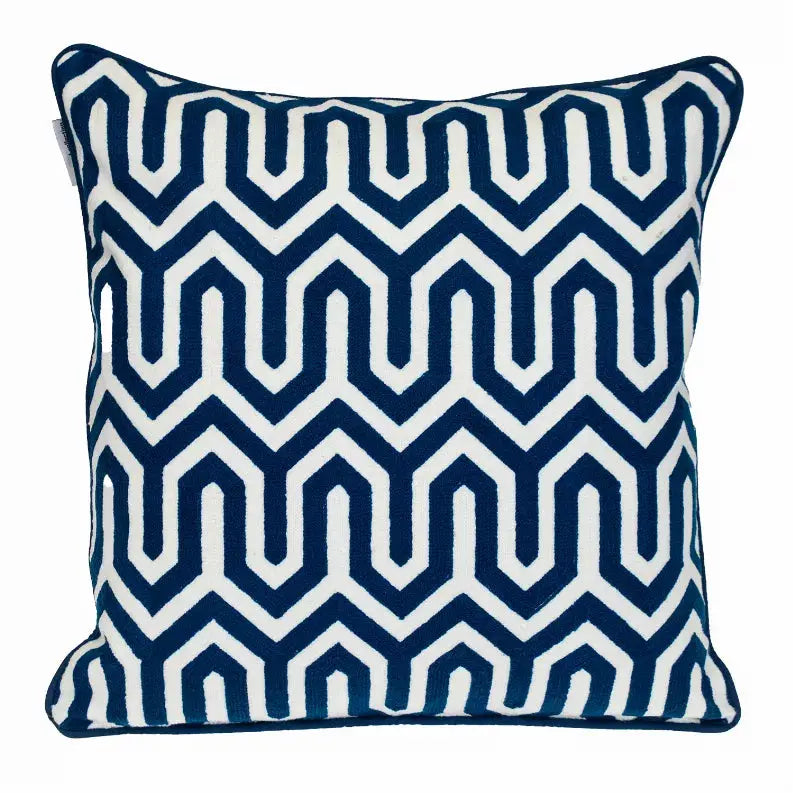 Parkland Collection Transitional Geometric Blue Square 20" x 20" Pillow Parkland Collection