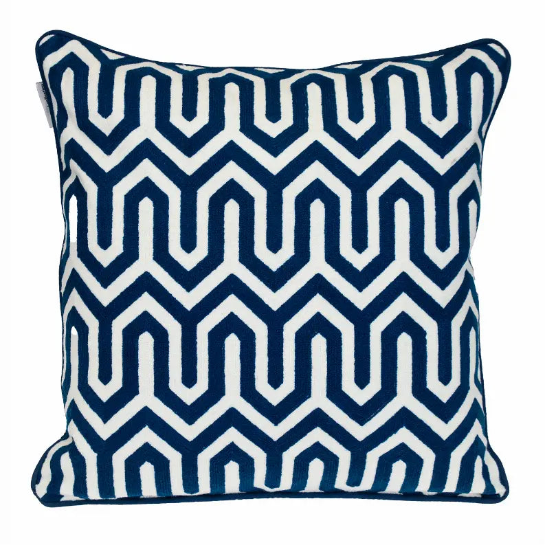 Parkland Collection Transitional Geometric Blue Square 20" x 20" Pillow Parkland Collection