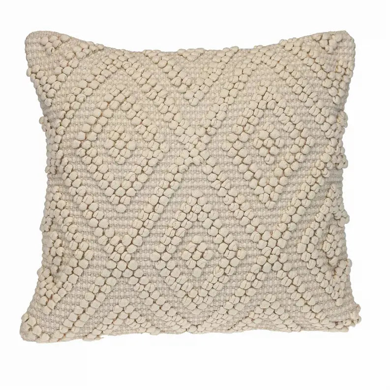 Parkland Collection Transitional Geometric Off-White 20" x 20" Pillow Parkland Collection