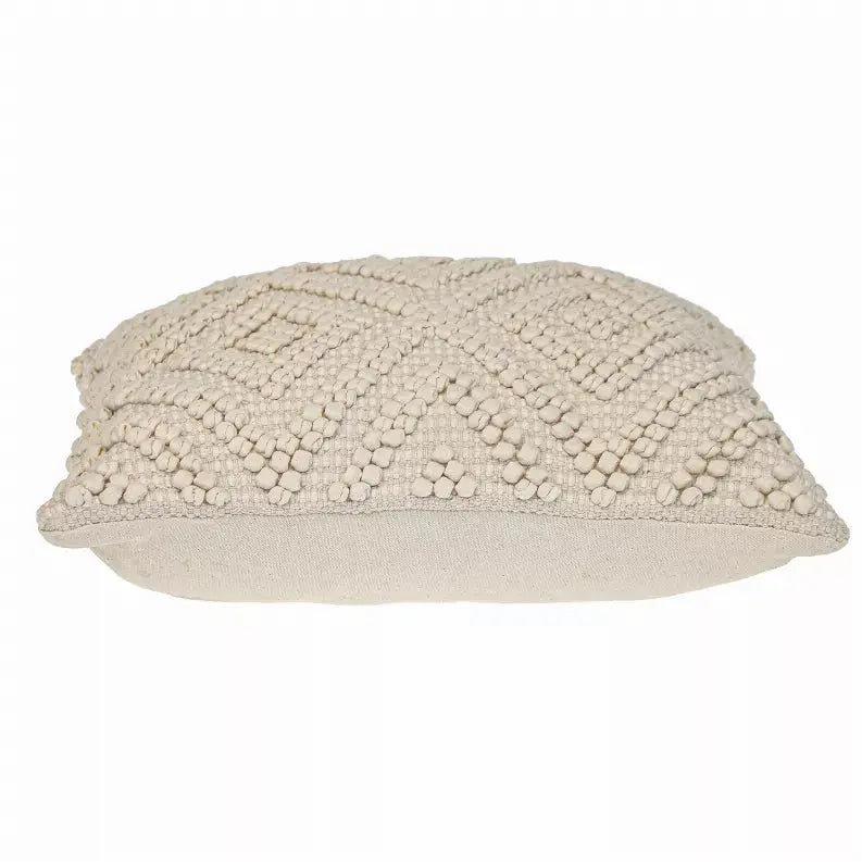 Parkland Collection Transitional Geometric Off-White 20" x 20" Pillow Parkland Collection