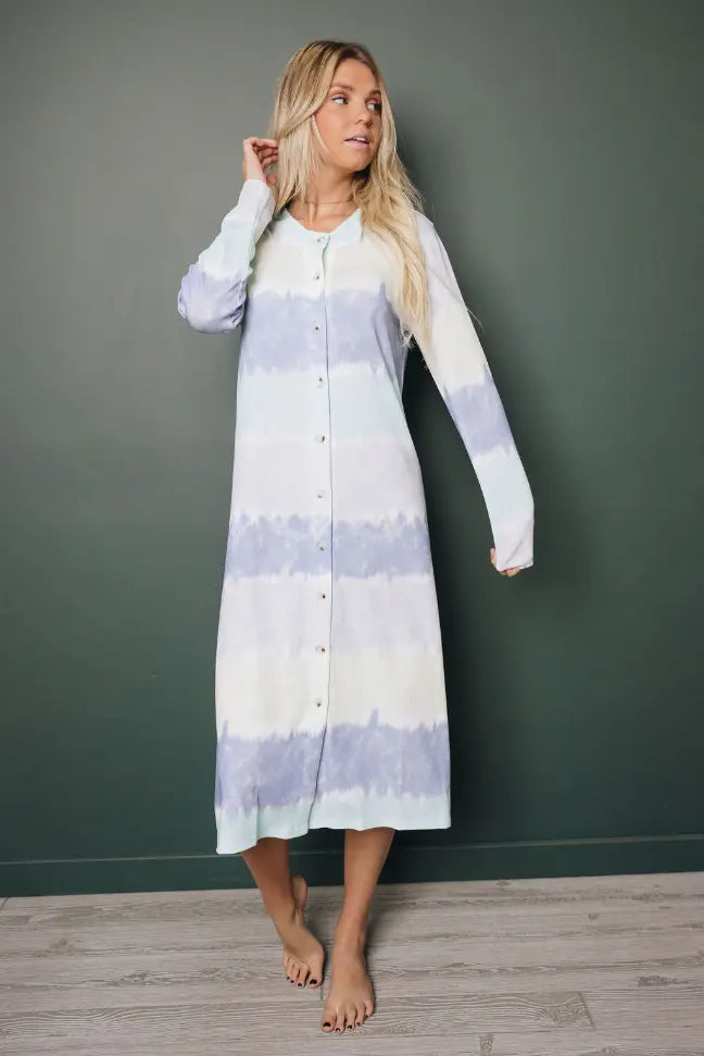 Party For Two Striped Duster Cardigan Stay Warm in Style