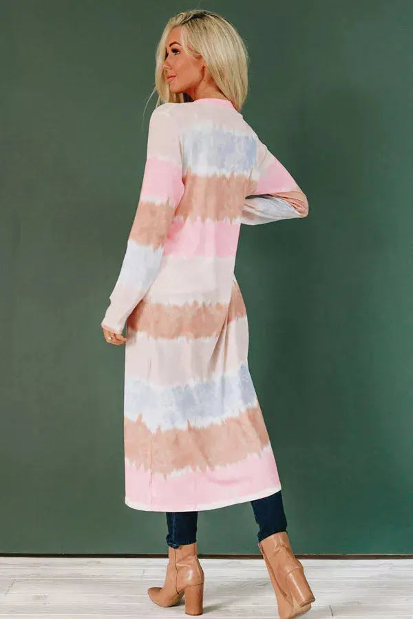 Party For Two Striped Duster Cardigan Stay Warm in Style