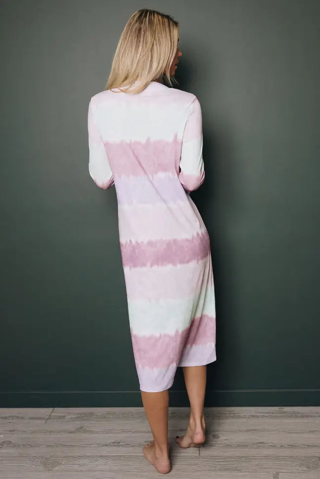 Party For Two Striped Duster Cardigan Stay Warm in Style