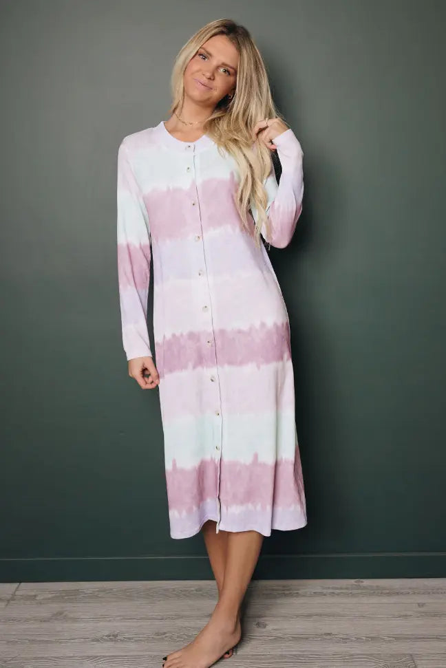 Party For Two Striped Duster Cardigan Stay Warm in Style