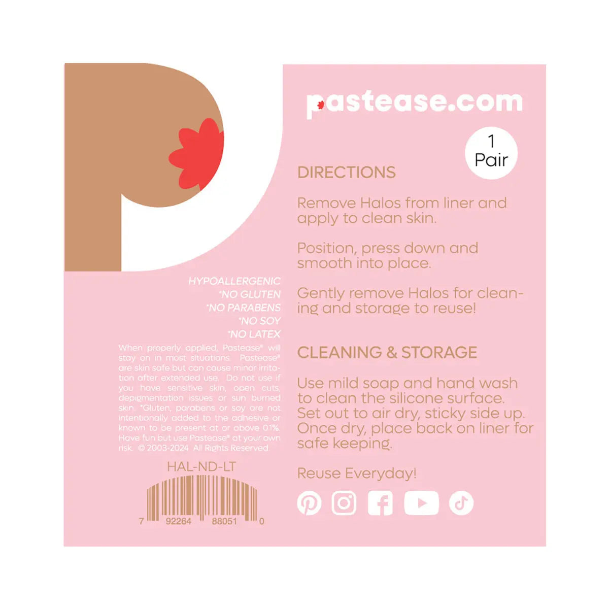 Pastease Halos Nipple Cover Medium Large D+ Cup Pastease