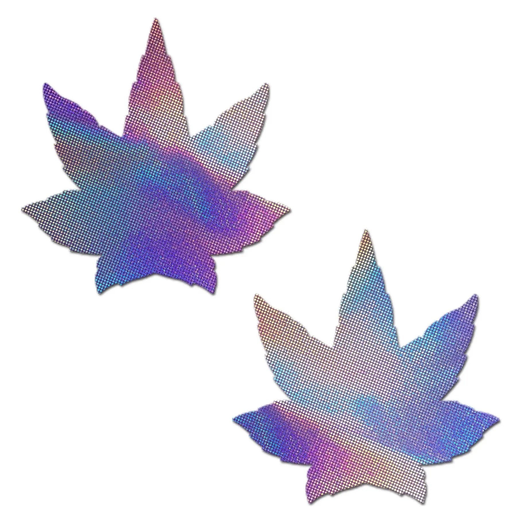 Pastease Indica Pot Leaf Silver Holographic Pasties Pastease