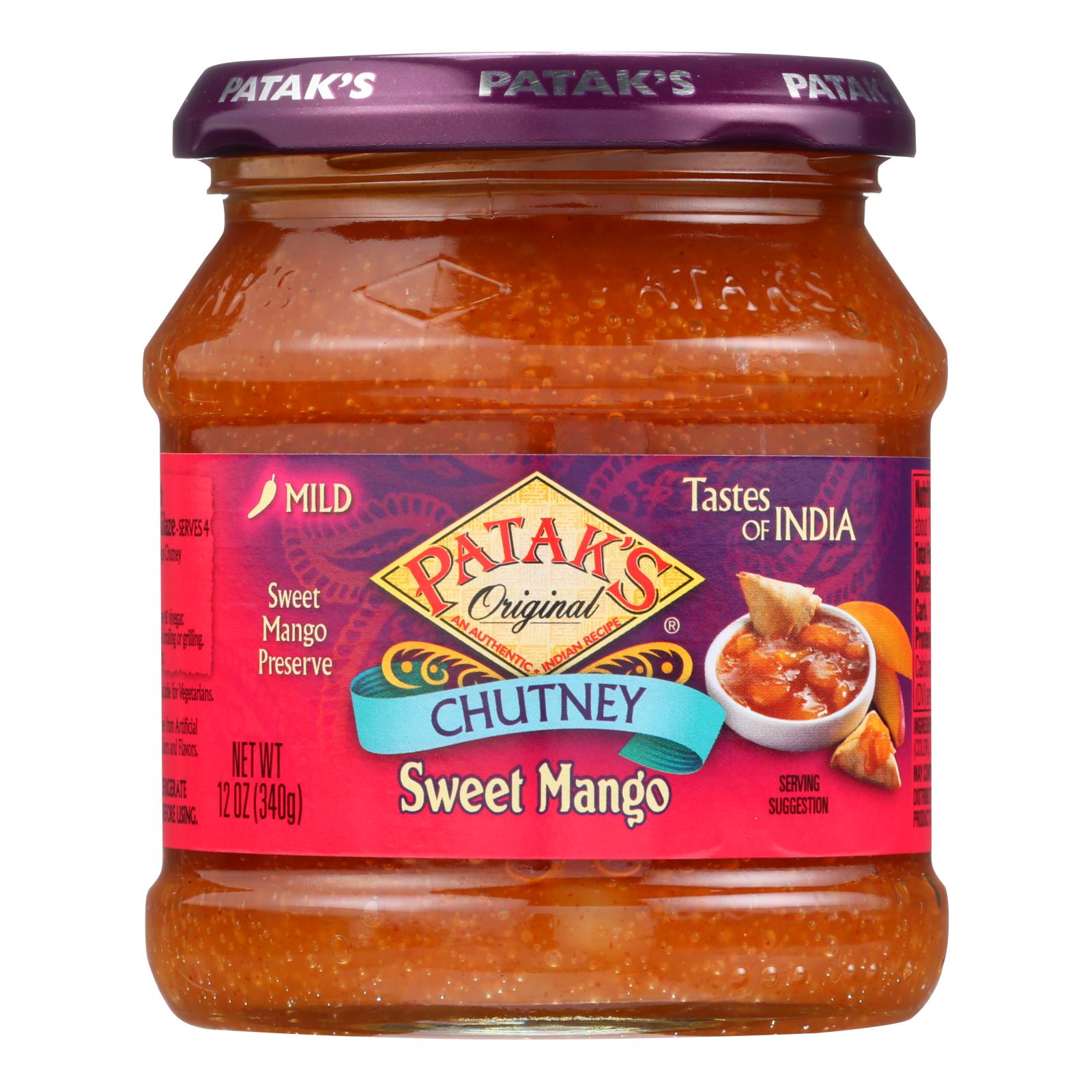 Pataks Chutney - Sweet Mango - Mild - 12 Oz - Case Of 6 Patak's