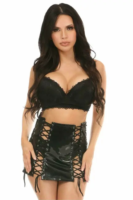 Patent Lace-Up Skirt with Lacing Daisy Corsets