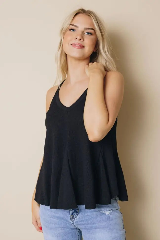 Paula Ruffle Tank Stay Warm in Style