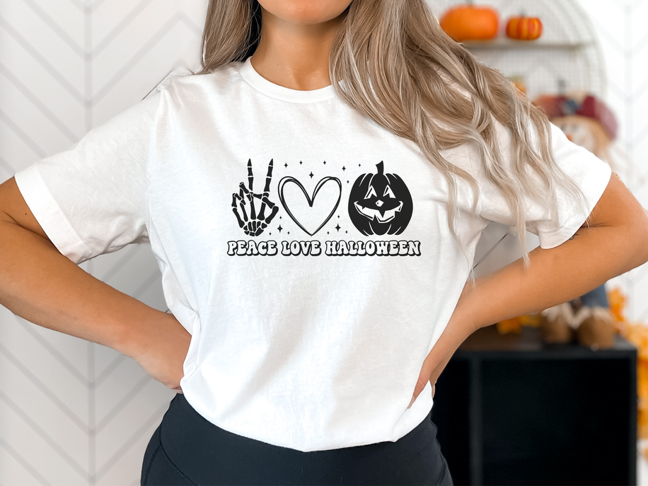 Peace Love Halloween Cute Retro shirt Stiles Tee