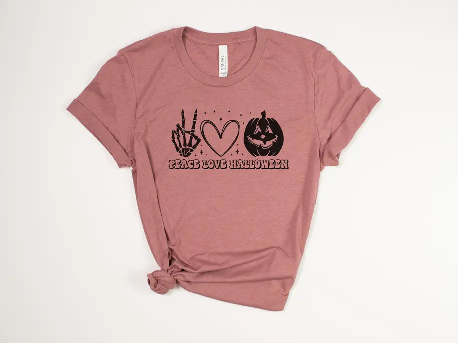 Peace Love Halloween Cute Retro shirt Stiles Tee