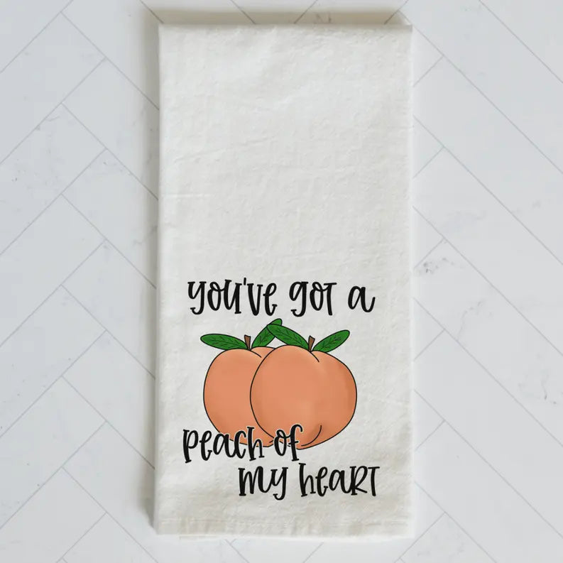 Peach of My Heart Kitchen Towel The 308 Collective