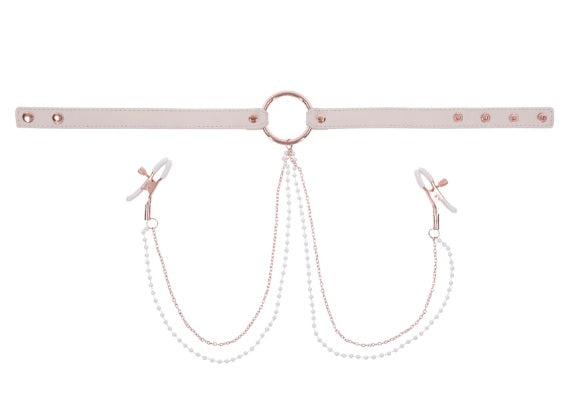 Peaches N Creame Collar W/ Nipple Clamps Sport Sheets
