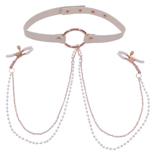 Peaches N Creame Collar W/ Nipple Clamps Sport Sheets
