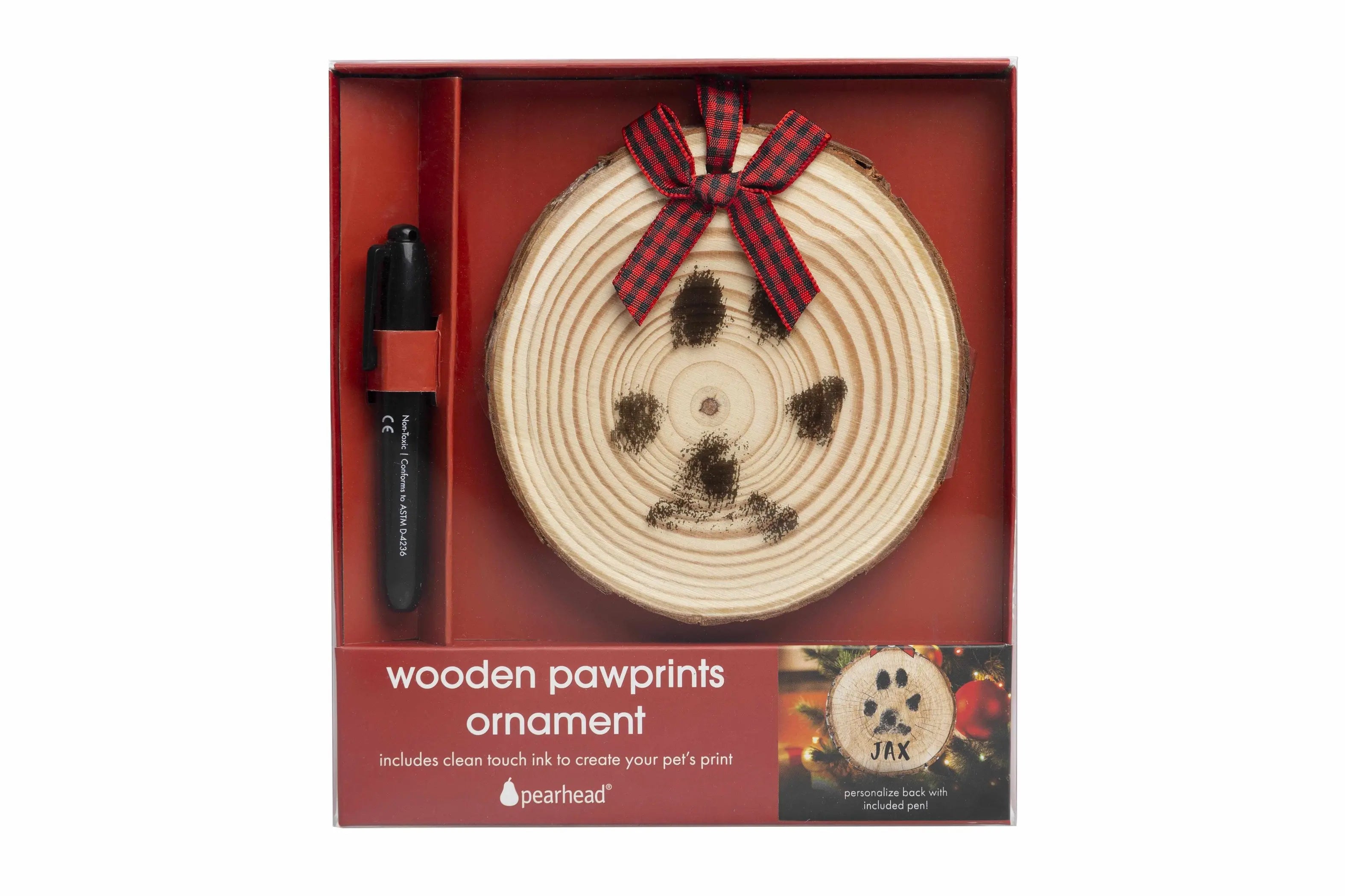 Pearhead Wooden Pawprints Ornament Pearhead