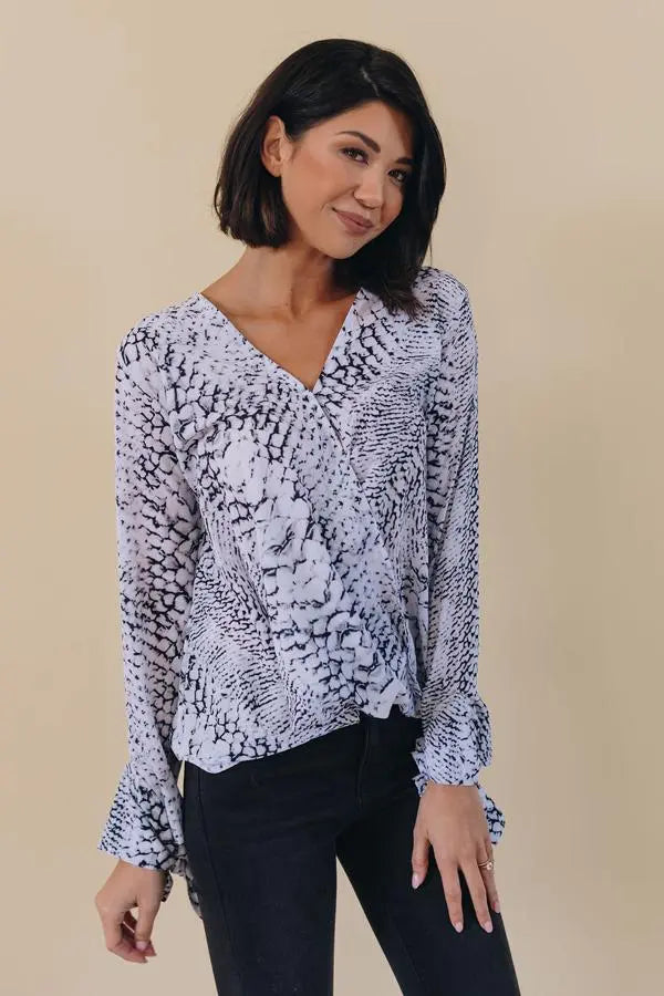 Pearl Animal Print Top Stay Warm in Style