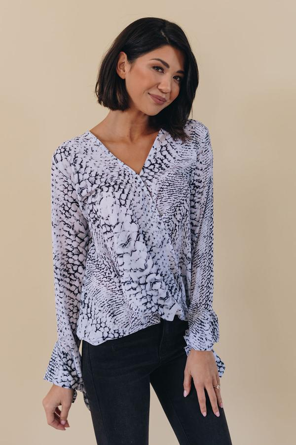 Pearl Animal Print Top Stay Warm in Style