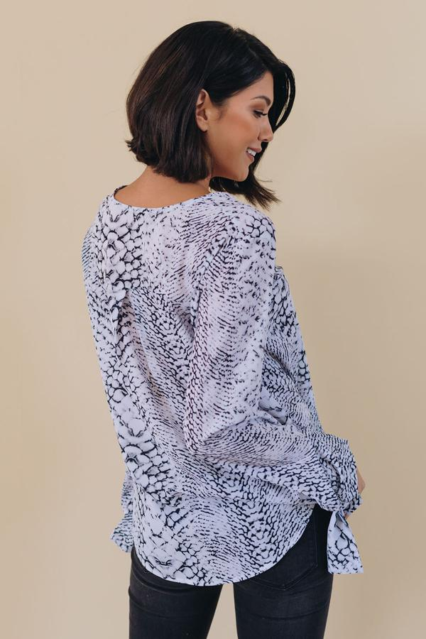 Pearl Animal Print Top Stay Warm in Style