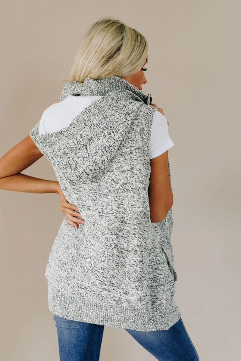 Peggy Knit Hooded Vest Stay Warm in Style