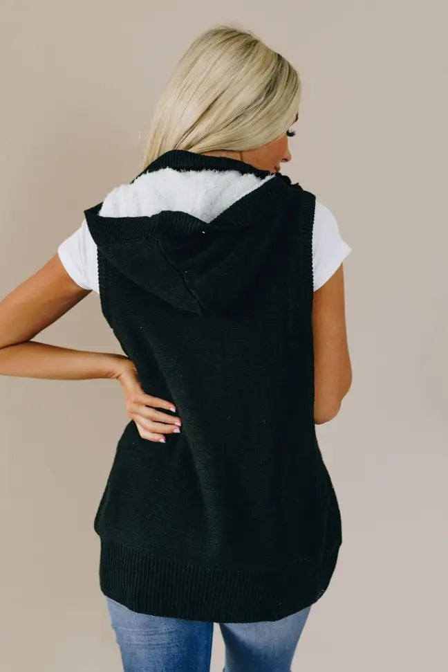 Peggy Knit Hooded Vest Stay Warm in Style