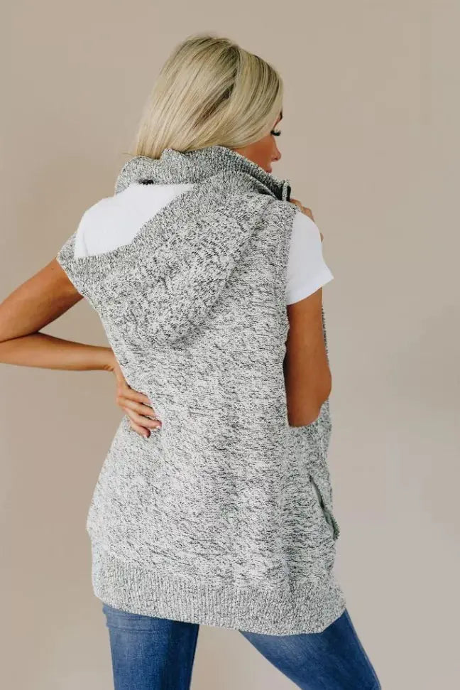 Peggy Knit Hooded Vest Stay Warm in Style