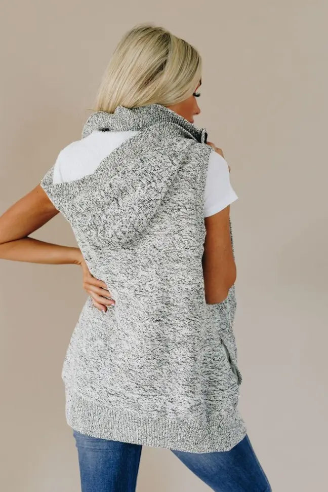 Peggy Knit Hooded Vest Stay Warm in Style