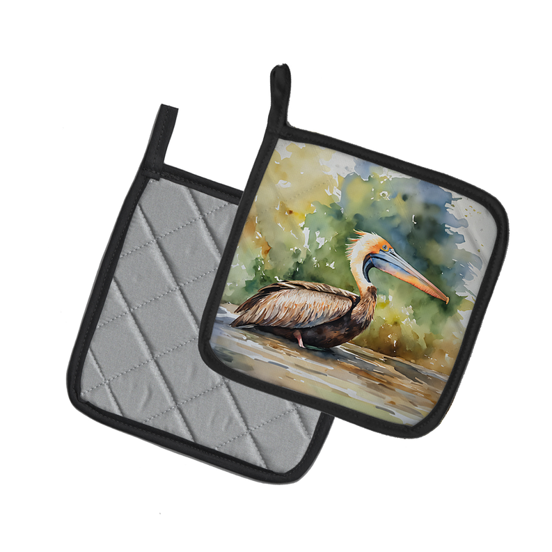 Pelican Pair of Pot Holders Caroline's Treasures