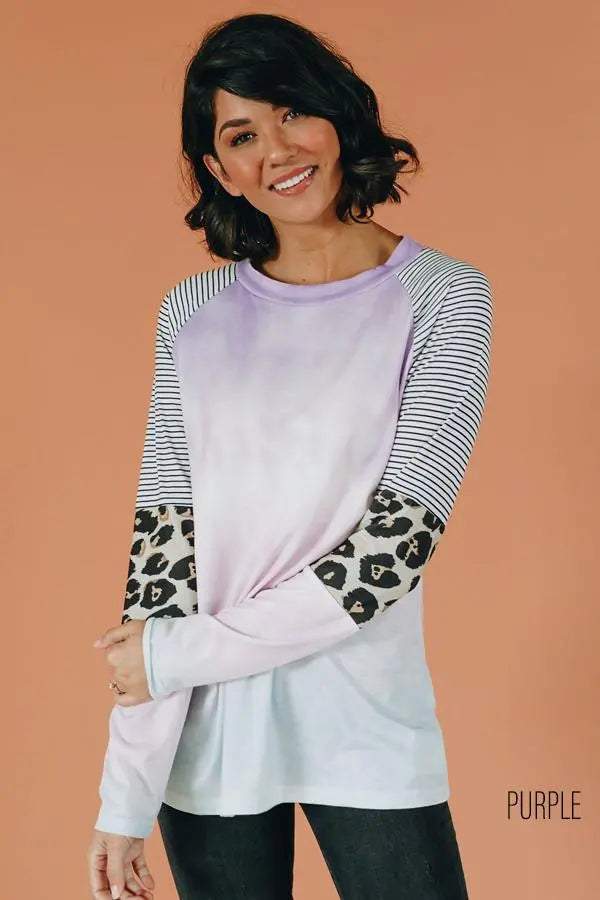 Penny Tie Dye Long Sleeve Top Stay Warm in Style