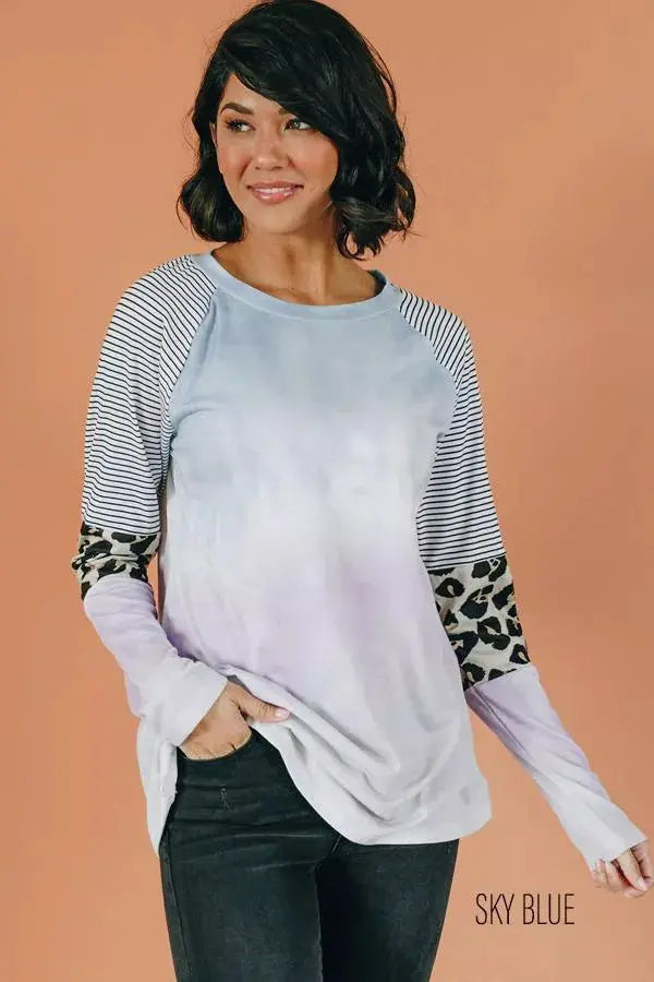 Penny Tie Dye Long Sleeve Top Stay Warm in Style
