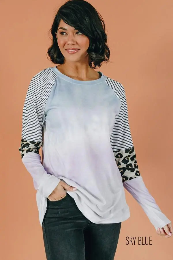 Penny Tie Dye Long Sleeve Top Stay Warm in Style