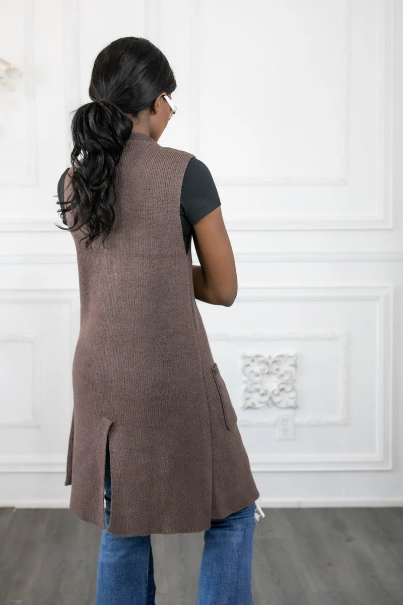 Perfect Vision Sleeveless Collar Sweater Vest SurelyMine