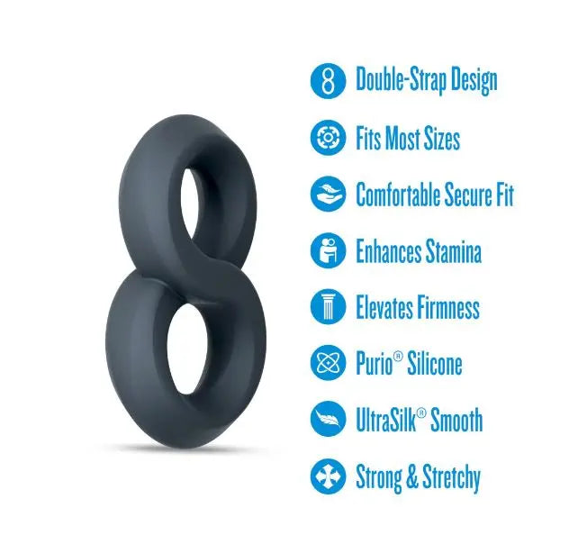 Performance Plus Launch Double Strap Cock&ball Ring Black Blush Novelties