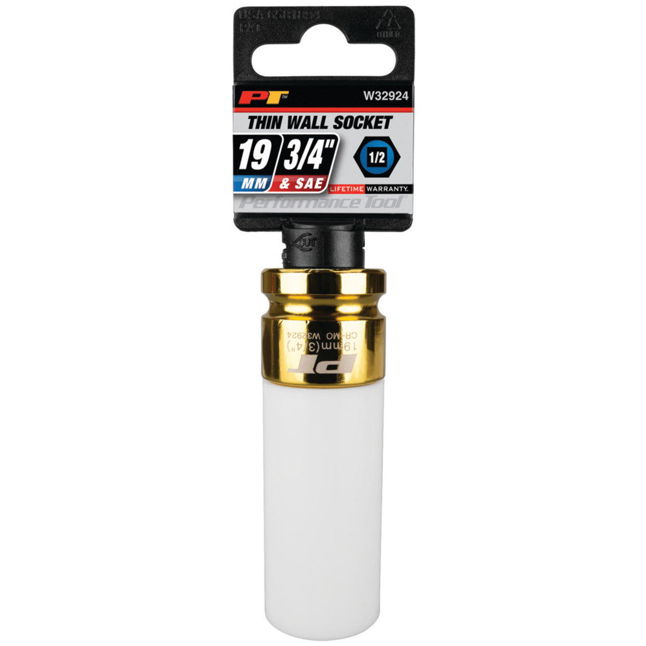 Performance Tool 1/2" Drive 3/4" (19 Mm) Thin Wall Socket PERFORMANCETOOL