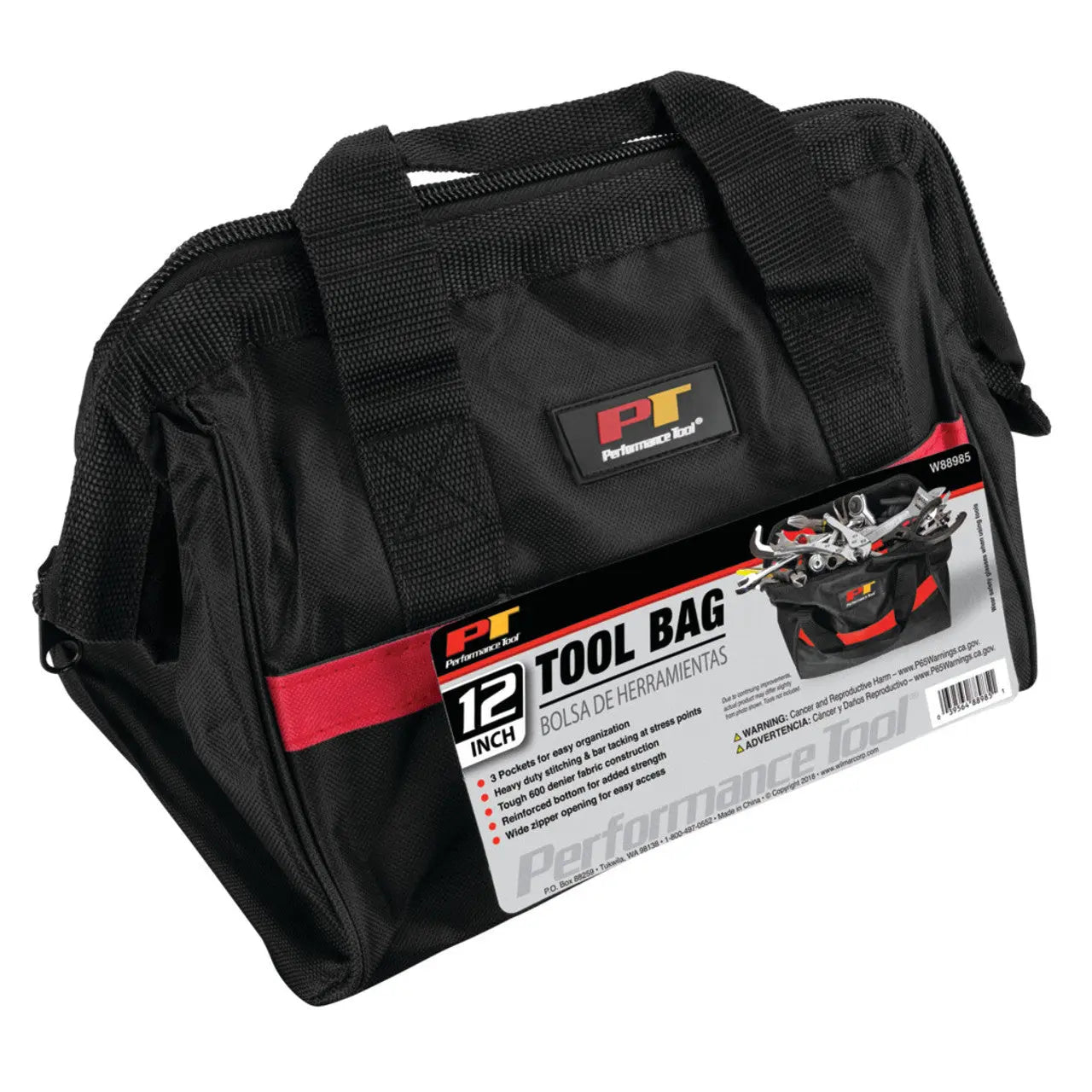 Performance Tool 12" Heavy Duty Tool Pouch With 3 Pockets PERFORMANCETOOL