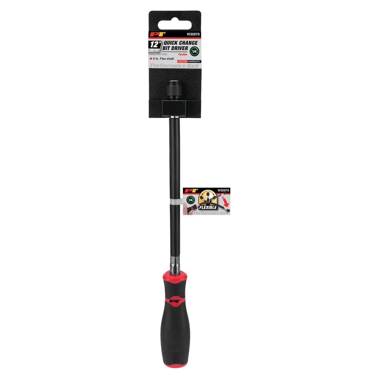 Performance Tool Flexible 1/4" Bit Holding Screwdriver Handle - 12" Long PERFORMANCETOOL