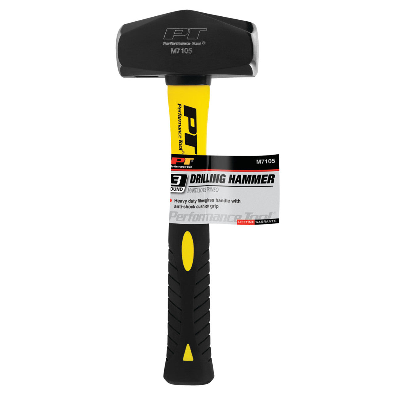 Performance Tool Heavy Duty 3 Lb. Fiberglass Handle Drilling Hammer PERFORMANCETOOL