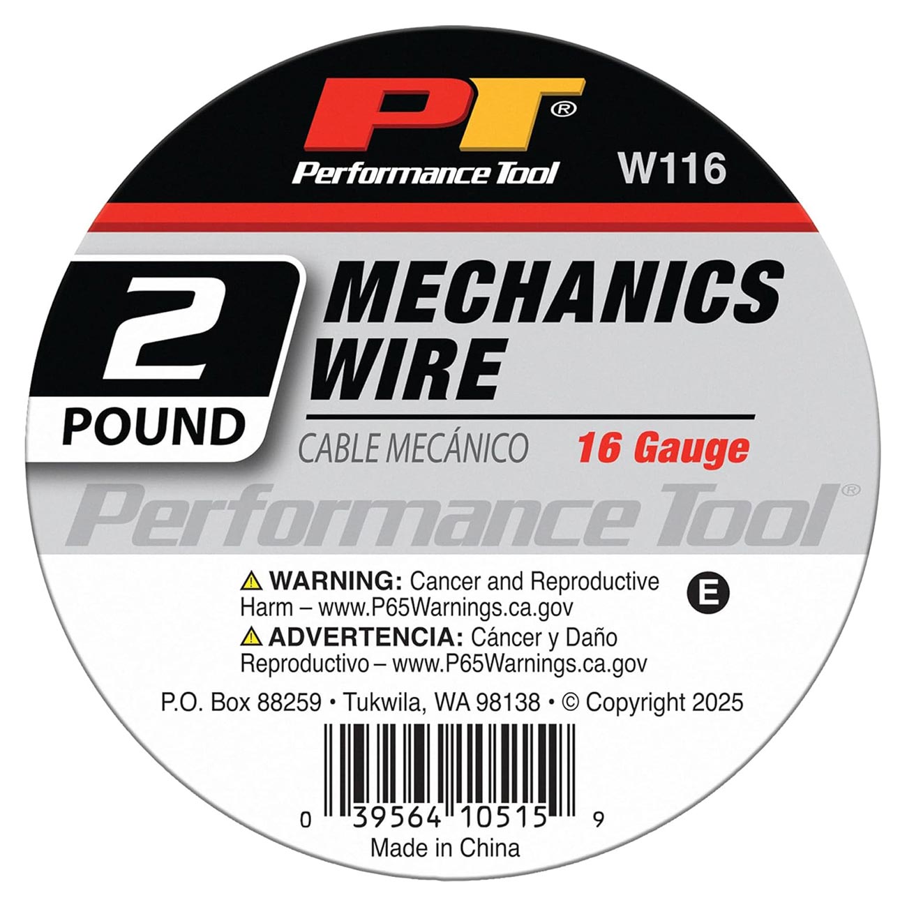 Performance Tool Mechanics 16 Ga. Wire: 2 Lb. Spool (~180 Ft.) PERFORMANCETOOL