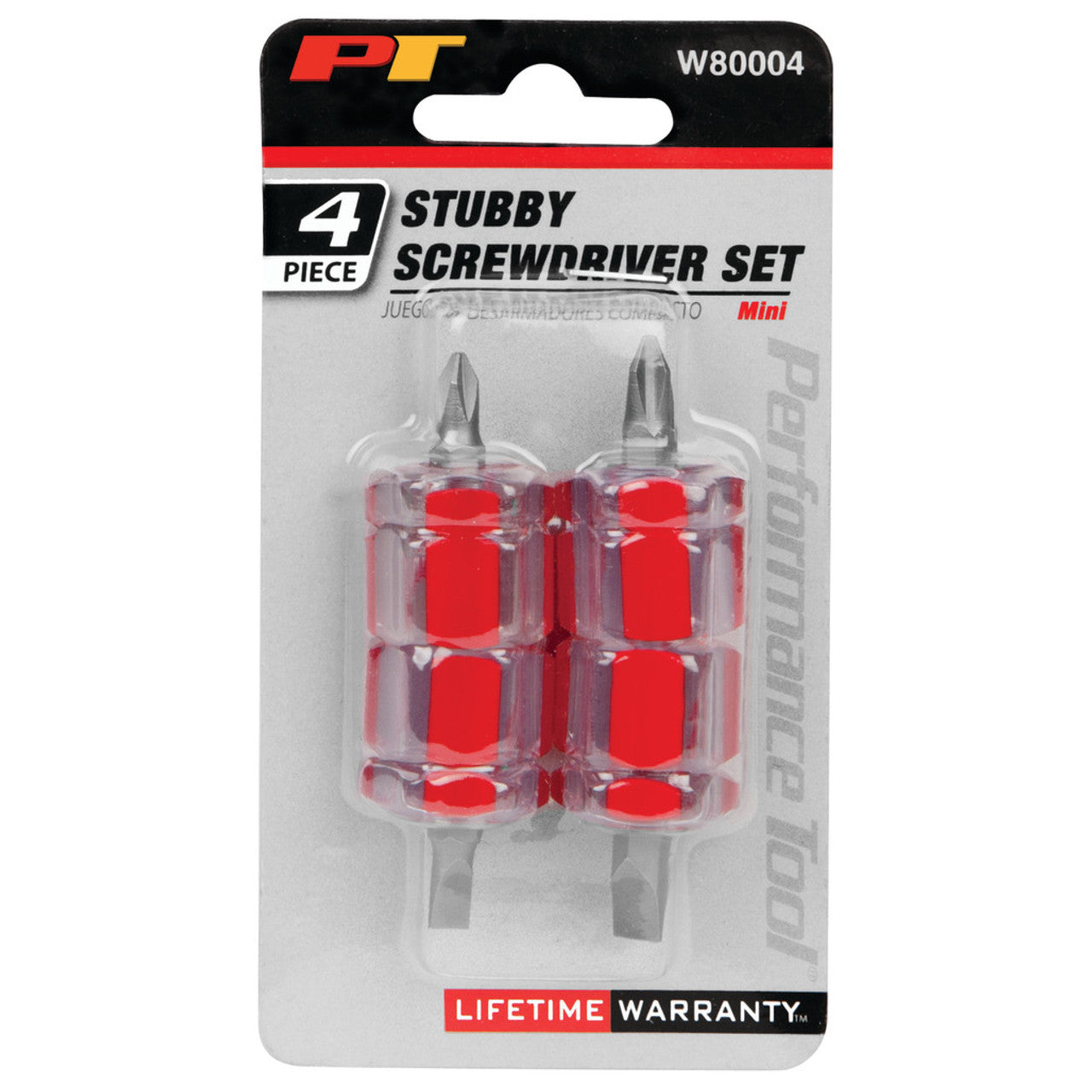 Performance Tool Mini Stubby Screwdriver Set (4 Piece Set) PERFORMANCETOOL