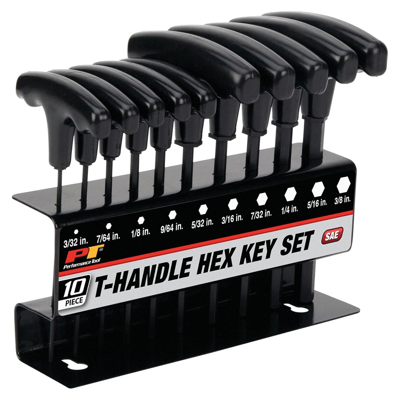 Performance Tool Soft Grip Dual Drive Sae Hex T-handle Set (10 Piece) PERFORMANCETOOL
