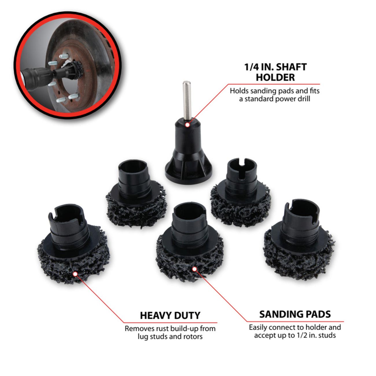 Performance Tool Wheel Hub Resurfacing Kit (6-piece) PERFORMANCETOOL