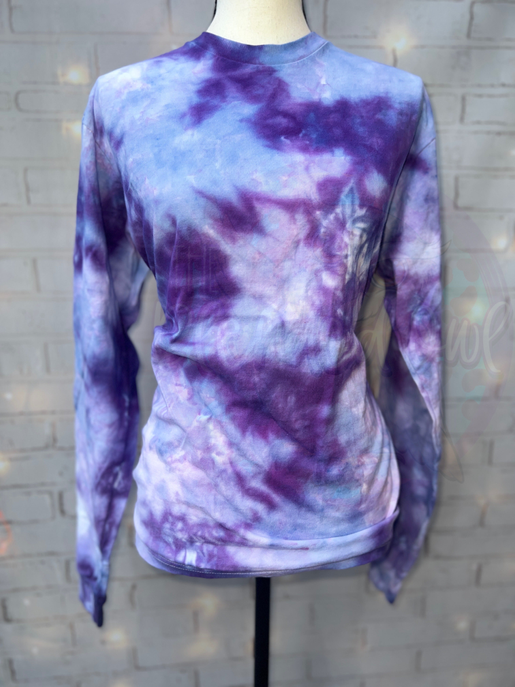 Periwinkle Ice Dyed Long Sleeve Tee The Blended Owl