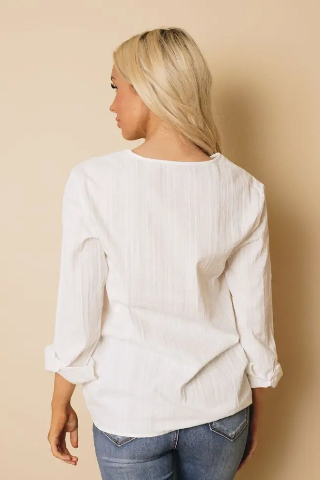 Perry Button Up Top Stay Warm in Style