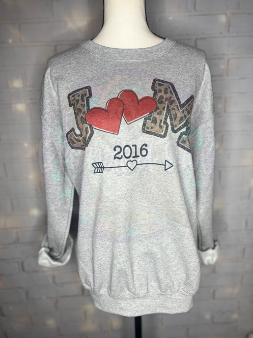 Personalized Initials with established year Crew Neck Sweatshirt The Blended Owl