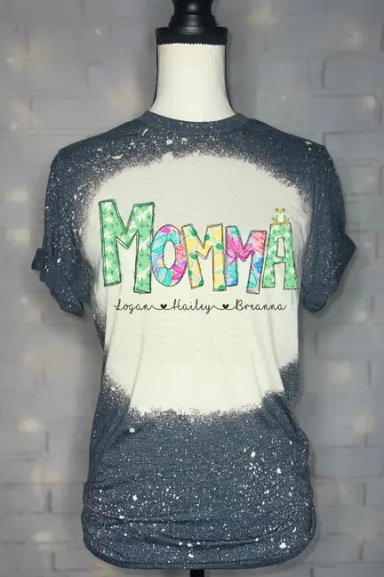 Personalized Summertime Alpha Bleached Tee The Blended Owl