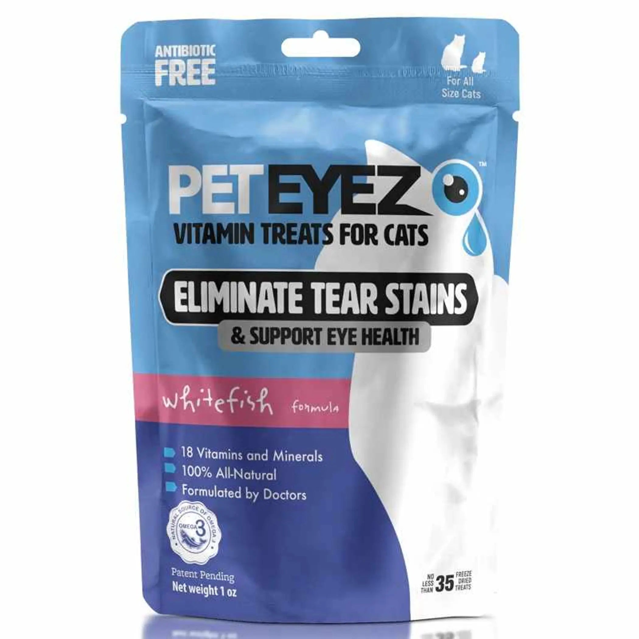 Pet Eyez Vitamin Treats for Cats Whitefish Formula 1oz Pet Eyez
