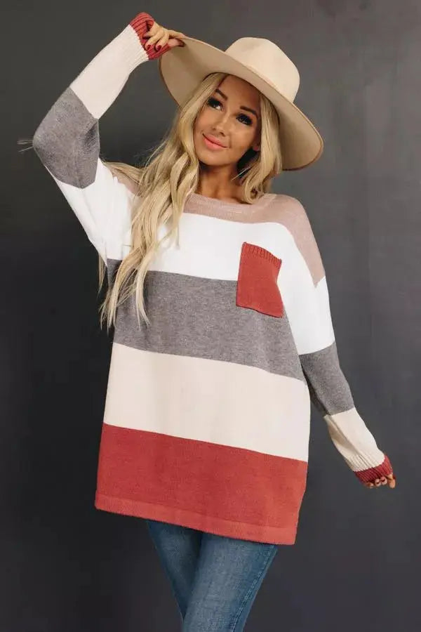 Pete Color-Block Sweater Stay Warm in Style