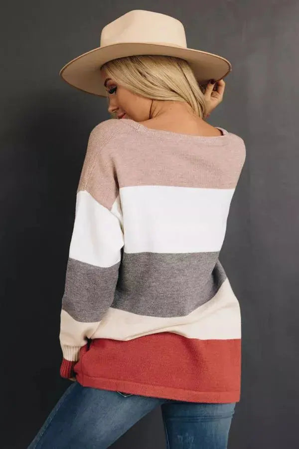 Pete Color-Block Sweater Stay Warm in Style