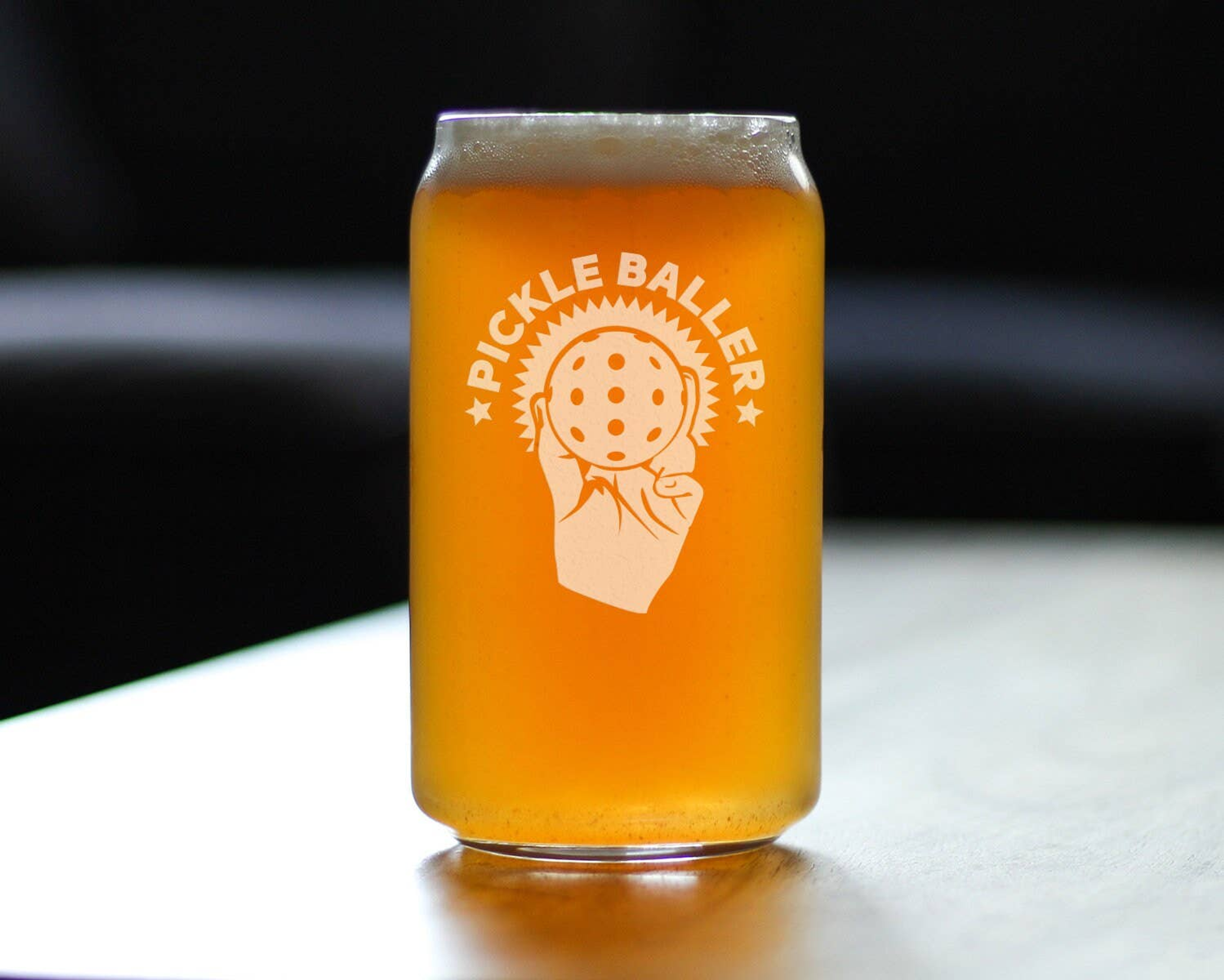 Pickleballer Beer Can Pint Glass - Pickleball Gifts Bevvee