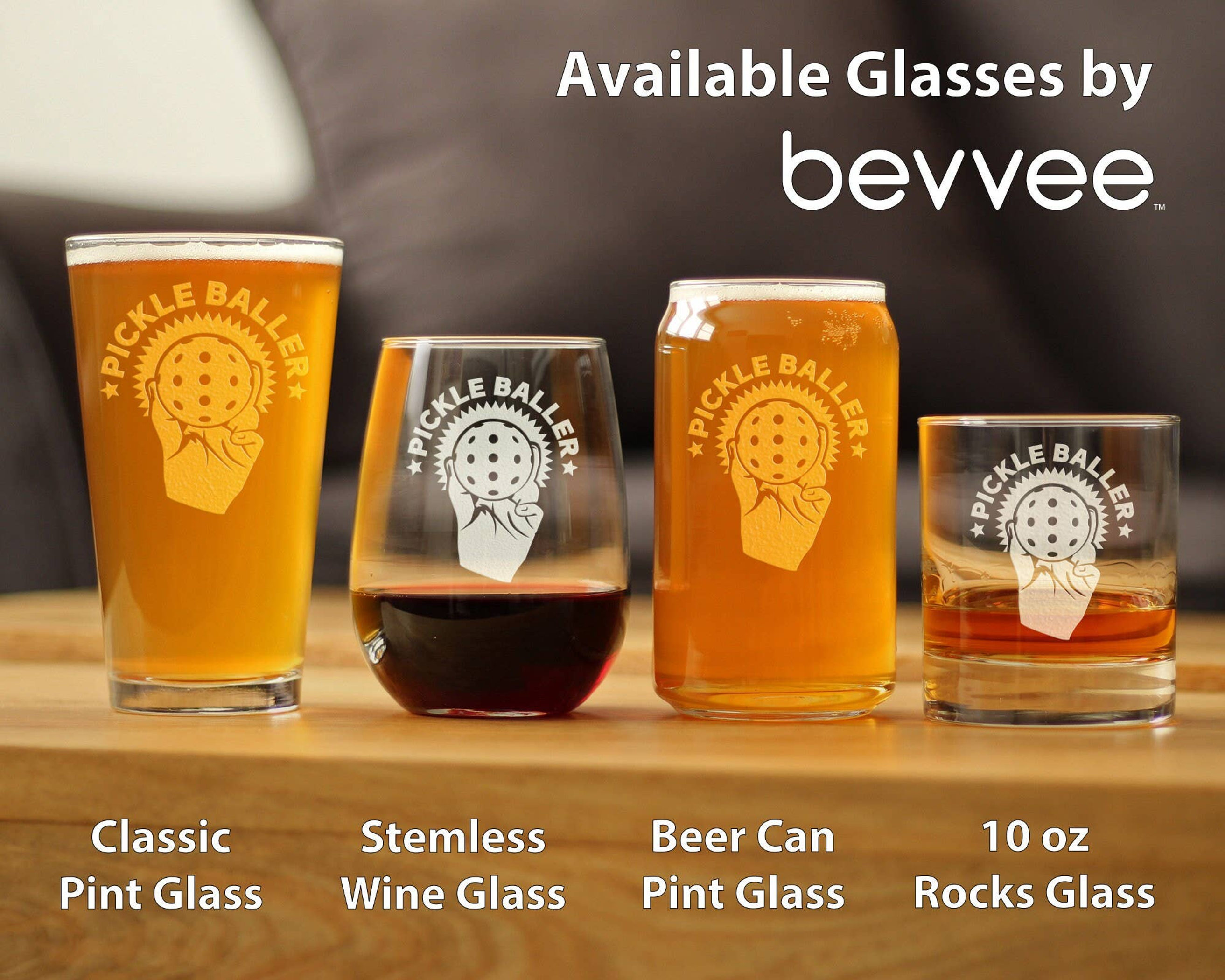 Pickleballer Beer Can Pint Glass - Pickleball Gifts Bevvee