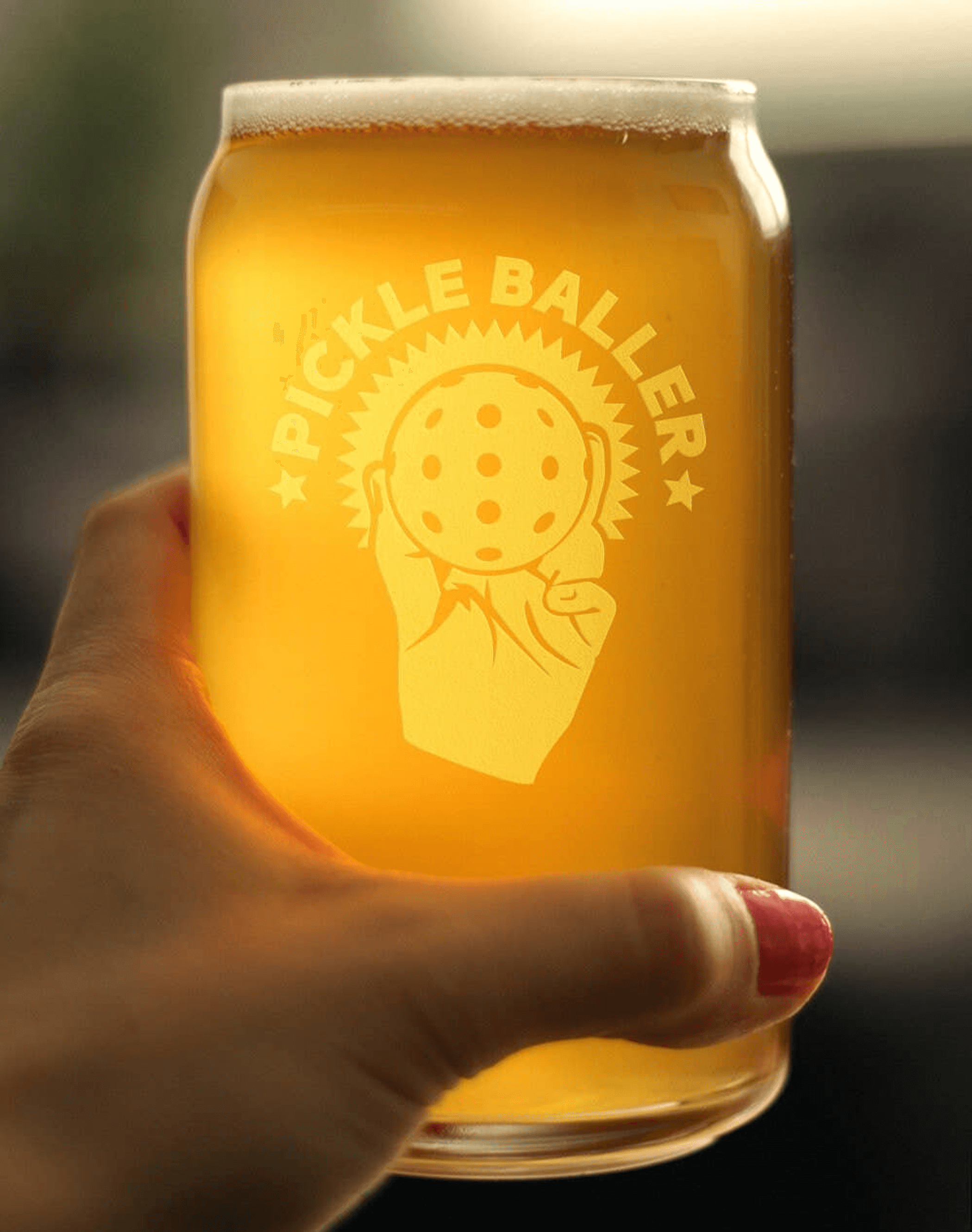 Pickleballer Beer Can Pint Glass - Pickleball Gifts Bevvee